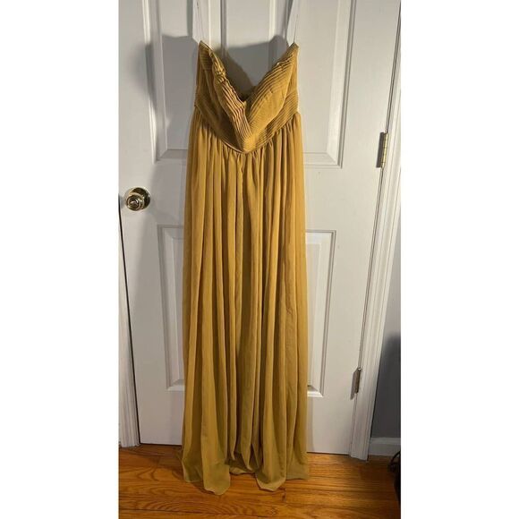 Aryn K Strapless Yellow Maxi Dress NWT Sz. L - Picture 2 of 7